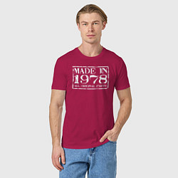 Футболка хлопковая мужская Сделано в 1978 все детали оригинальные, цвет: маджента — фото 2