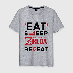 Мужская футболка Надпись: Eat Sleep Zelda Repeat