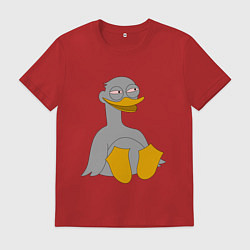 Футболка хлопковая мужская Два весёлых гуся СЕРЫЙ, цвет: красный