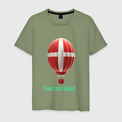 Мужская футболка 3d aerostat Switzerland flag