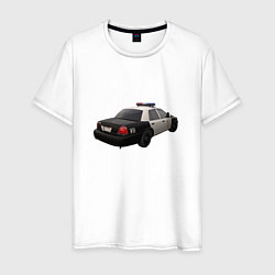 Футболка хлопковая мужская LAPD автомобиль, цвет: белый