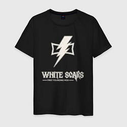 Футболка хлопковая мужская Белые шрамы лого винтаж, цвет: черный