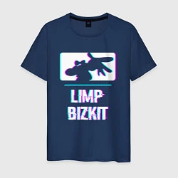 Футболка хлопковая мужская Limp Bizkit Glitch Rock, цвет: тёмно-синий