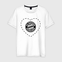 Футболка хлопковая мужская Лого Bayern в сердечке, цвет: белый