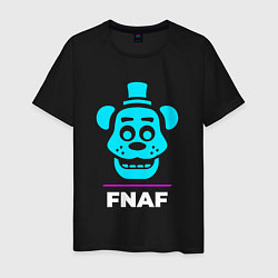 Мужская футболка Символ FNAF в неоновых цветах