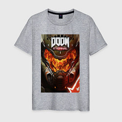 Футболка хлопковая мужская Doom eternal - poster, цвет: меланж