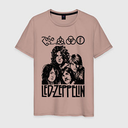 Футболка хлопковая мужская Led Zeppelin Black, цвет: пыльно-розовый