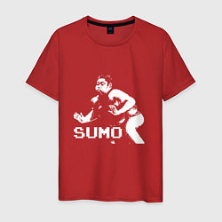 Футболка хлопковая мужская Sumo pixel art, цвет: красный