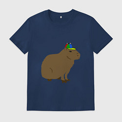 Мужская футболка Капибара с кепкой-пропеллером