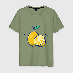 Футболка хлопковая мужская Вкусные Лимончики, цвет: авокадо