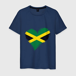 Футболка хлопковая мужская Сердце - Ямайка, цвет: тёмно-синий