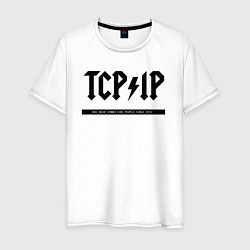 Футболка хлопковая мужская TCPIP Connecting people since 1972, цвет: белый
