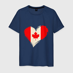 Футболка хлопковая мужская Сердце - Канада, цвет: тёмно-синий