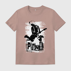 Футболка хлопковая мужская Punk jump, цвет: пыльно-розовый
