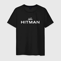 Футболка хлопковая мужская Hitman - лого, цвет: черный
