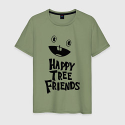 Футболка хлопковая мужская Happy Three Friends - LOGO, цвет: авокадо