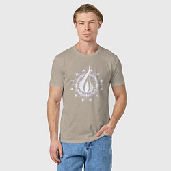 Футболка хлопковая мужская In flames - logo neon, цвет: миндальный — фото 2
