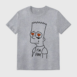 Мужская футболка Im fine - Bart Simpson