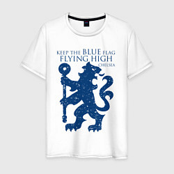 Футболка хлопковая мужская FC Chelsea Lion, цвет: белый
