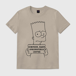 Футболка хлопковая мужская Simpson, Bart, Springfield, 159736, цвет: миндальный