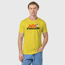 Футболка хлопковая мужская Дзюдоист лого, цвет: желтый — фото 2