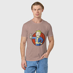 Футболка хлопковая мужская Vault boy like, цвет: пыльно-розовый — фото 2
