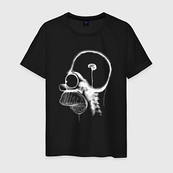 Футболка хлопковая мужская Томография мозга Гомера Симпсона, цвет: черный