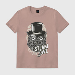 Футболка хлопковая мужская Steam owl, цвет: пыльно-розовый
