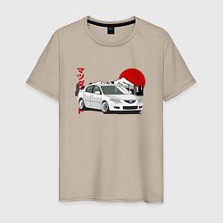 Футболка хлопковая мужская Mazda 3 bk JDM Retro, цвет: миндальный