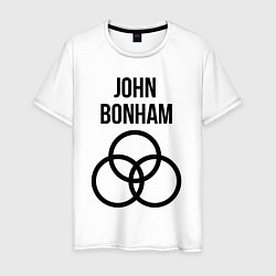 Футболка хлопковая мужская John Bonham - Led Zeppelin - legend, цвет: белый