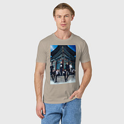 Футболка хлопковая мужская Stray Kids Thunderous, цвет: миндальный — фото 2