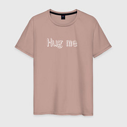 Футболка хлопковая мужская Hug Me its free, цвет: пыльно-розовый
