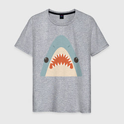 Футболка хлопковая мужская Милая маленькая акула, цвет: меланж