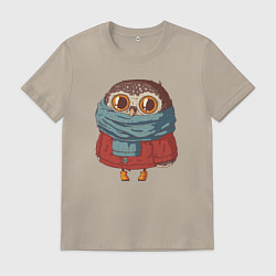 Мужская футболка Милый совенок с большими глазами