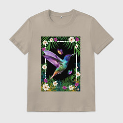 Мужская футболка Колибри в тропиках
