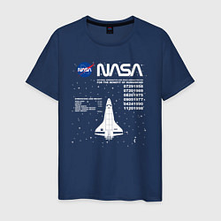 Футболка хлопковая мужская Nasa ракета, цвет: тёмно-синий