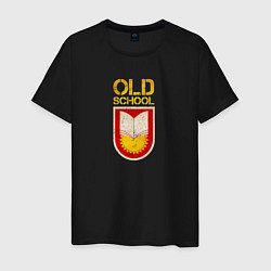 Футболка хлопковая мужская Old School emblem, цвет: черный