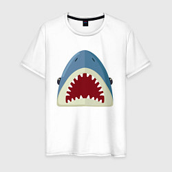 Футболка хлопковая мужская Красивая акула, цвет: белый