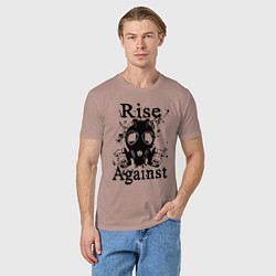 Футболка хлопковая мужская Rise Against rock, цвет: пыльно-розовый — фото 2