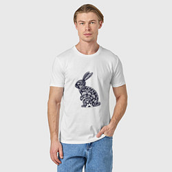 Футболка хлопковая мужская Black-White Rabbit, цвет: белый — фото 2