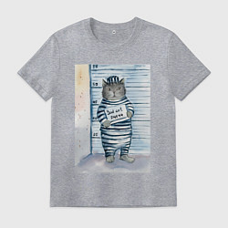 Мужская футболка Акварельный рисунок плохой кот