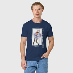 Футболка хлопковая мужская Юна с маракасами - Юна из гостиницы Юраги, цвет: тёмно-синий — фото 2