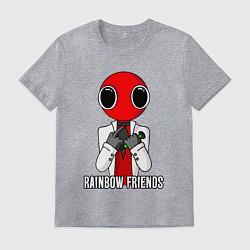 Футболка хлопковая мужская Радужные друзья - Красный, цвет: меланж