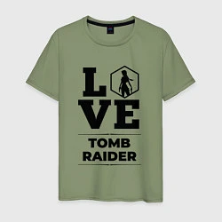 Футболка хлопковая мужская Tomb Raider love classic, цвет: авокадо