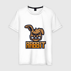 Футболка хлопковая мужская Rabbit, цвет: белый