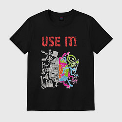 Мужская футболка Используй мозг! Думай головой!