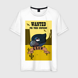 Футболка хлопковая мужская Wanted Crow, цвет: белый