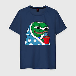 Футболка хлопковая мужская Frog Pepe мем, цвет: тёмно-синий