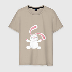 Футболка хлопковая мужская Happy Rabbit, цвет: миндальный