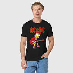 Футболка хлопковая мужская AC DC Барт Симпсон, цвет: черный — фото 2